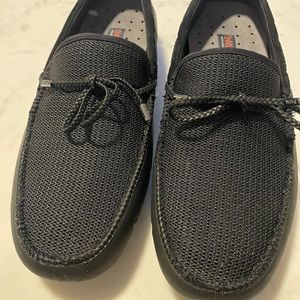 SWIMS Braided Lace Lux Loafer Sz 10.5 Black
